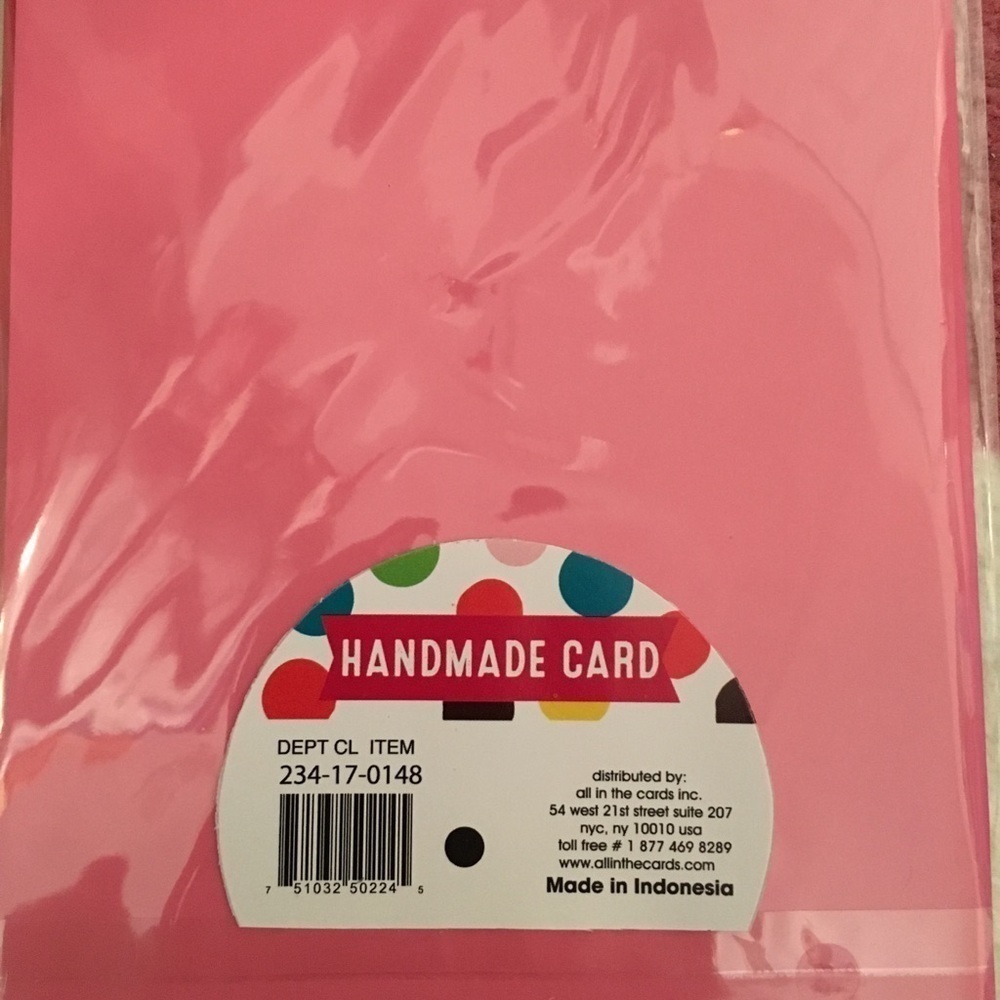 3 Handmade Greeting Cards Blank Envelopes Cupcake Birthday Confetti Glitter Pink - Picture 4 of 4